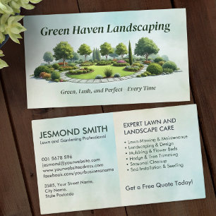 Landschaftsschutz und Rasenpflege - Aquarelldienst Visitenkarte