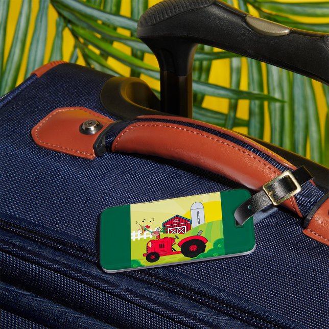 Landschaftsszene mit Gesangsroster auf Traktor Gepäckanhänger (Von Creator hochgeladen)