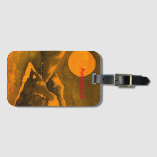 Landsee nachts mit Jägern oder Erntemond Gepäckanhänger