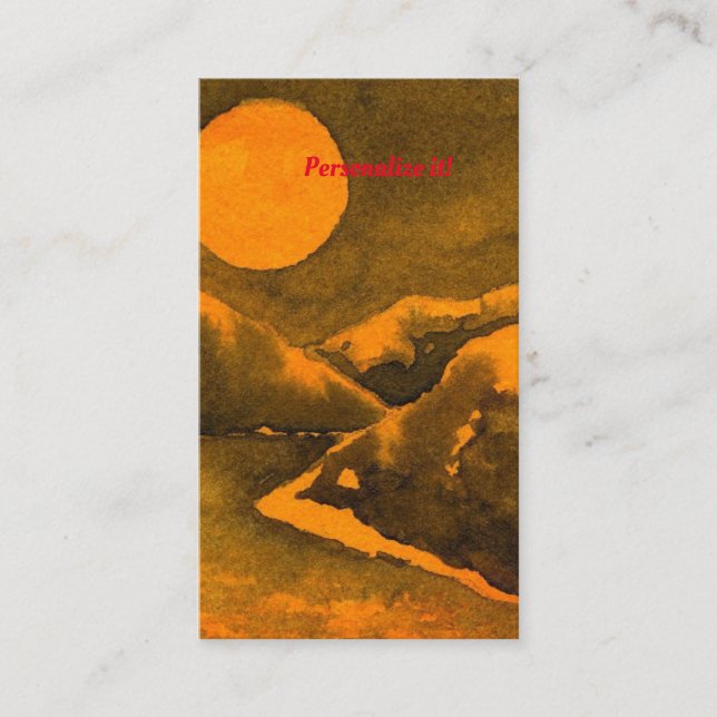 Landsee nachts mit Jägern oder Erntemond Visitenkarte (Vorderseite)