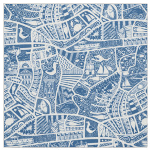 Landseebad Blau Stoff