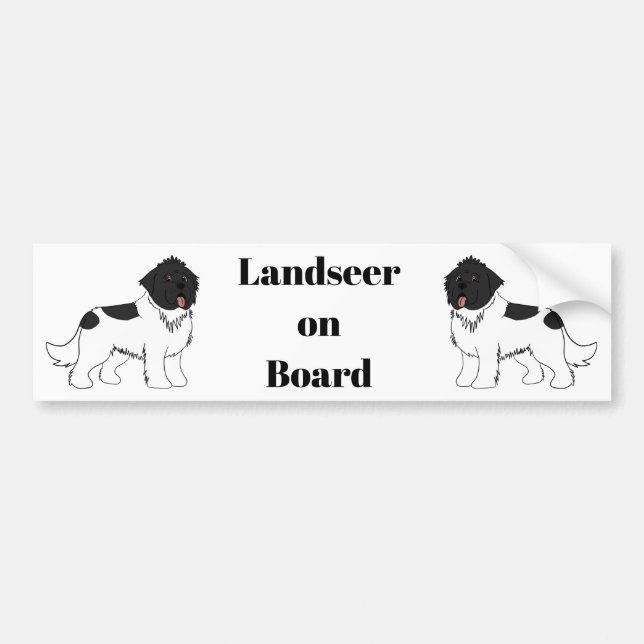 Landseer an Bord Landseer Newfoudland Autoaufkleber (Vorne)