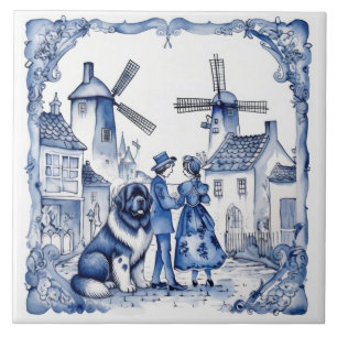 Landseer in Delft Village Fliese