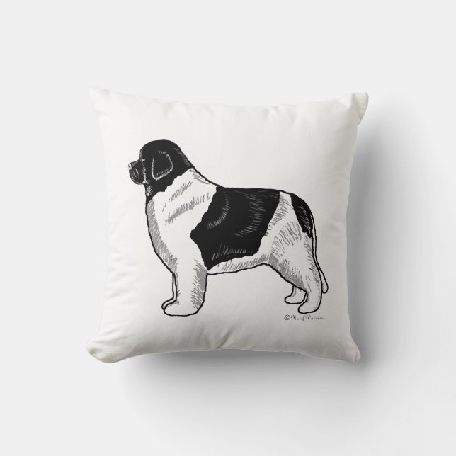 Landseer Neufundland Hundekissen Kissen (Vorderseite)