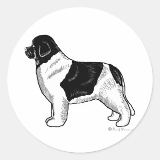 Landseer Neufundland Runder Aufkleber