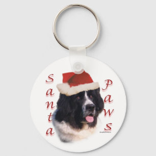 Landseer Neufundland Santa Paws Schlüsselanhänger
