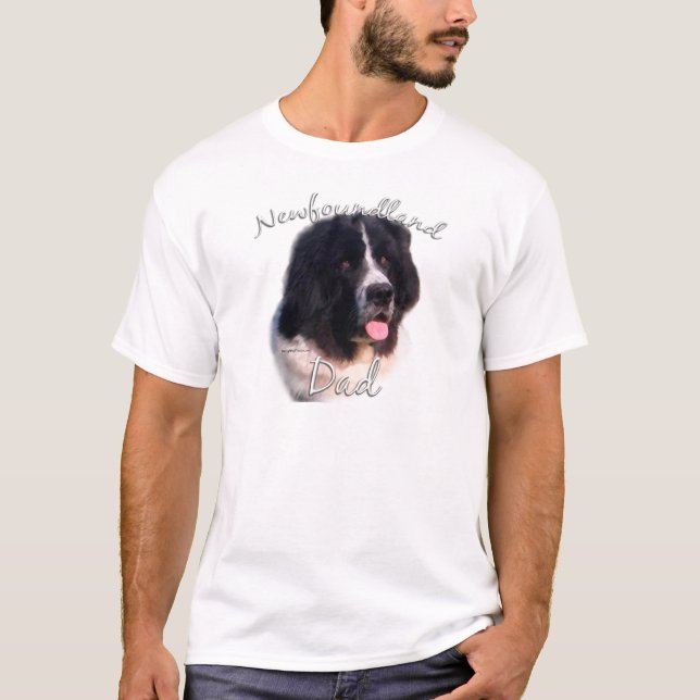 Landseer Newfundland Vater 2; Newfie Vater; Newf V T-Shirt (Vorderseite)