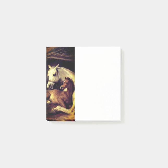 Landseer Pferde Post-it Klebezettel (Vorderseite)