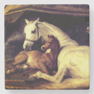 Landseer Pferde Steinuntersetzer