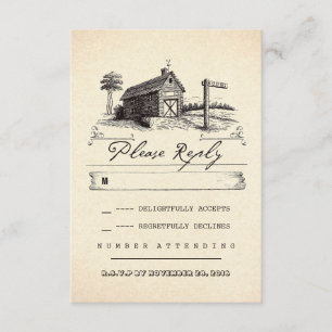 Landstall rustikale Hochzeitskarten RSVP Karte