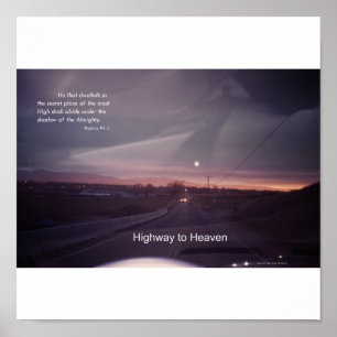 Landstraße des Psalm-91 zum Himmel Poster