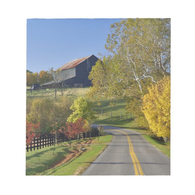 Landstraße durch die Region Bluegrass Kentucky Notizblock (Vorderseite)