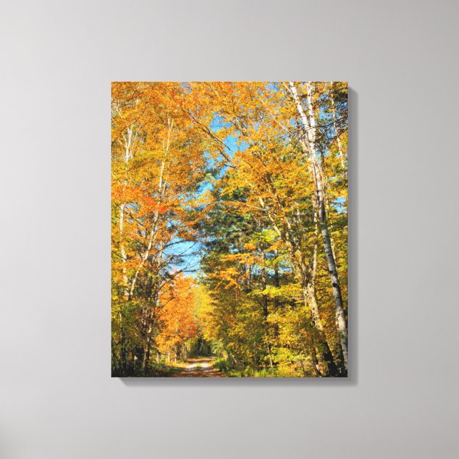 Landstrasse Herbstfarben New Hampshire Leinwanddruck (Vorderseite)