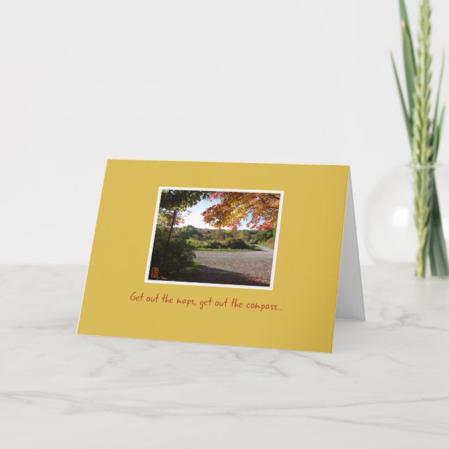 Landstraße im Herbst Happy Adoption Day Card Karte (Vorderseite)