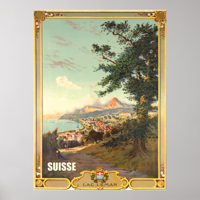 Landstraße in der Nähe von Lac Leman, Suisse Poster (Vorne)