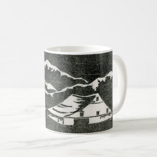 Landstraße Tasse Schwarz-Weiß-Scheune