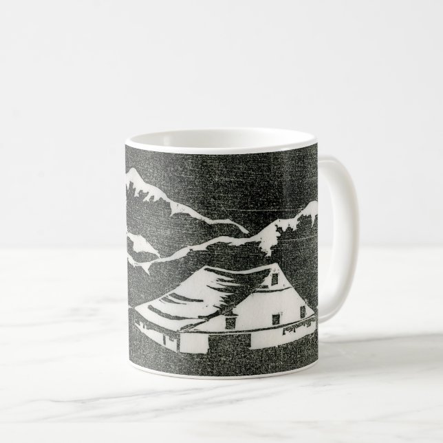 Landstraße Tasse Schwarz-Weiß-Scheune (VorderseiteRechts)