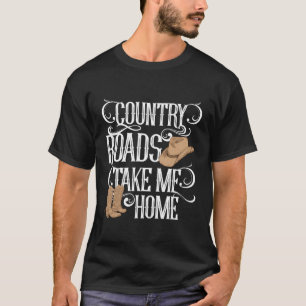 Landstraßen bringen mich Zuhause Niedlich Music Te T-Shirt