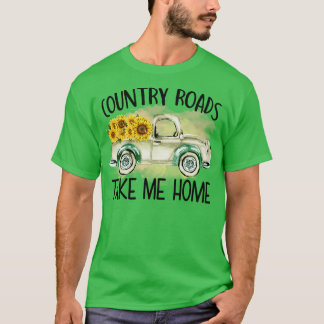 Landstraßen bringen mich zum Zuhause Sonnenblumen T-Shirt