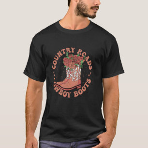Landstraßen, Cowboystiefel Südwestlich T-Shirt