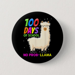 Landtiere - 100 Tage Schule Nr. Prob-Lama Button