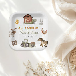 Landtiere 1. Geburtstag Party Pappteller