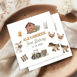 Landtiere 1. Geburtstag Party Serviette