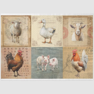 Landtiere 2 in Sammelpapier Seidenpapier