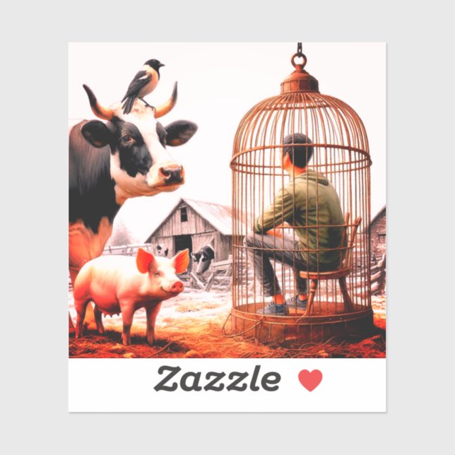 Landtiere Aufkleber (Blatt)