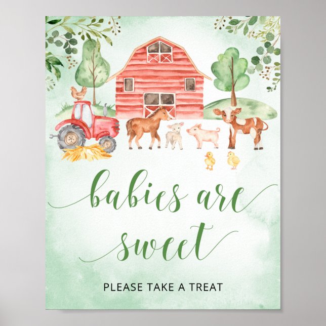 Landtiere Babys sind ein süßes Zeichen für Babydus Poster (Vorne)