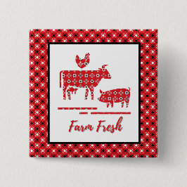 Landtiere Bandana Print Button