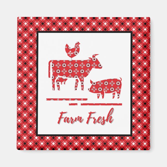 Landtiere Bandana Print Magnet (Vorne)