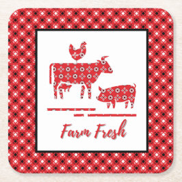 Landtiere Bandana Print Rechteckiger Pappuntersetzer