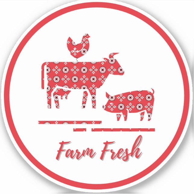 Landtiere Bandana Print Vinyl Car Decal Aufkleber (Vorderseite)