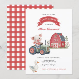 Landtiere Barnyard Babydusche Einladung