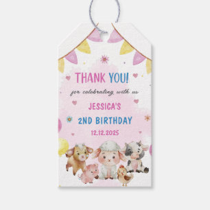 Landtiere Barnyard Balloon Geburtstagsparty Geschenkanhänger