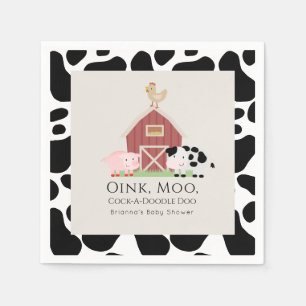 Landtiere Barnyard Beige Babyduschpapier Serviette
