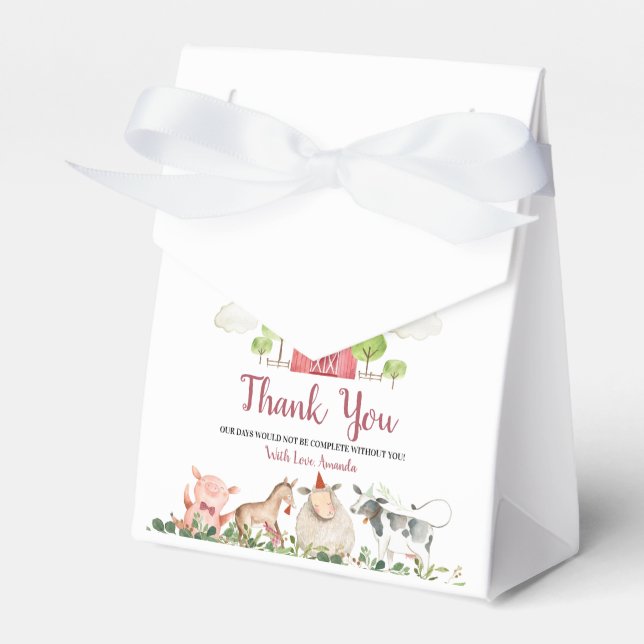 Landtiere Barnyard Birthday Baby Dusche Geschenkschachtel (Vorderseite)