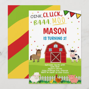 Landtiere Barnyard Birthday Einladung