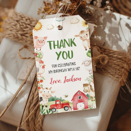 Landtiere Barnyard Geburtstagspartei Danke Geschenkanhänger