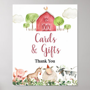 Landtiere Barnyard Karten und Geschenke Poster