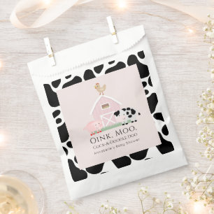 Landtiere Barnyard Pink Girl Baby Dusche Geschenktütchen