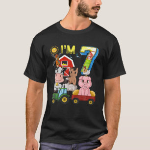 Landtiere Barnyard Traktor 7th Birthday I m 7 Y T-Shirt