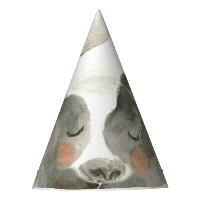 Landtiere Birthday Barnyard Party Hat Kuh Partyhütchen (Vorderseite)