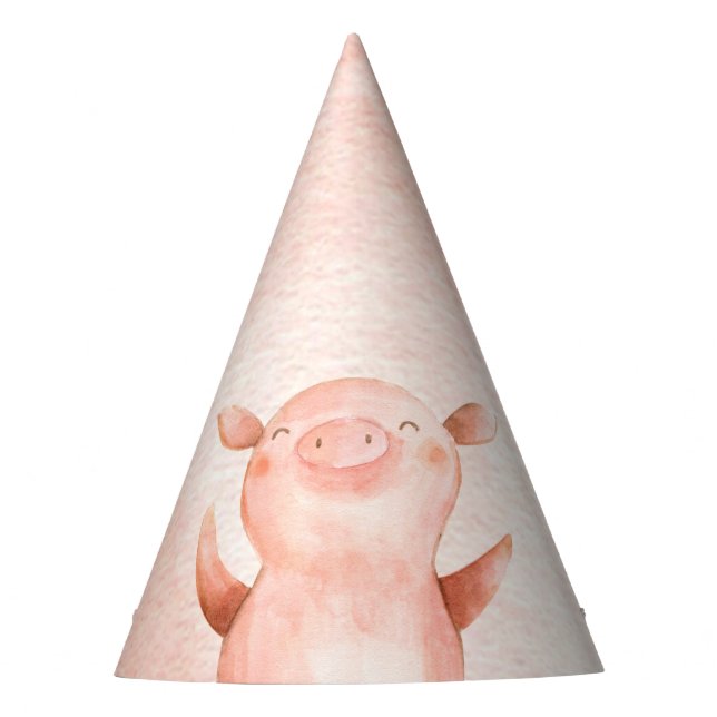 Landtiere Birthday Barnyard Party Hat Schwein Partyhütchen (Vorderseite)