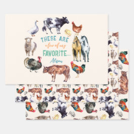 Landtiere Das sind ein paar meiner Aquarellbilder Geschenkpapier Set