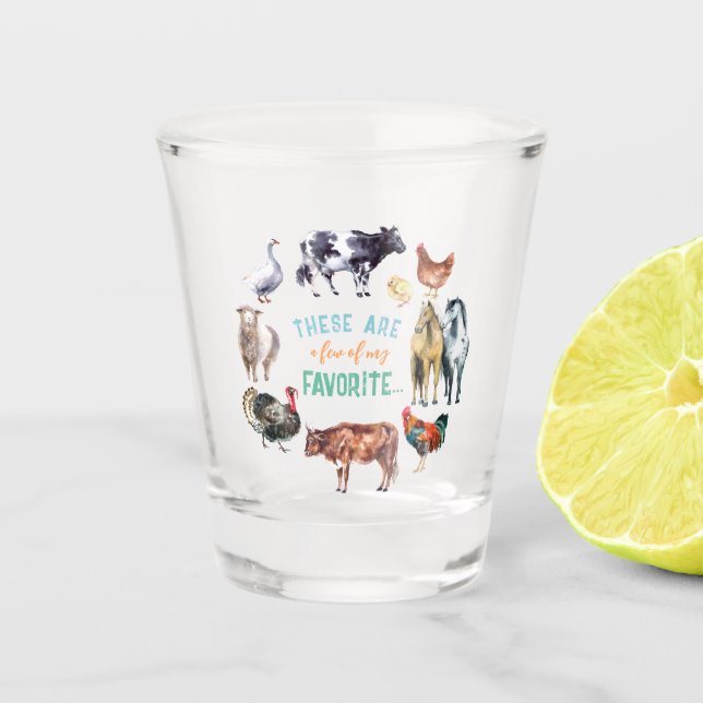 Landtiere Das sind ein paar meiner Aquarellbilder Schnapsglas (Vorderseite)