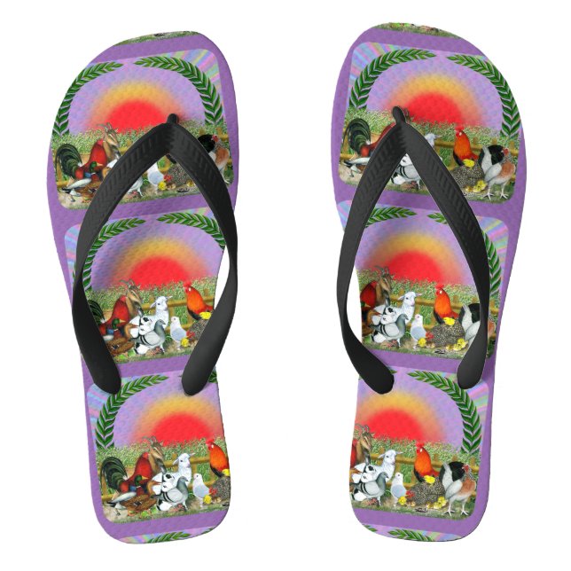 Landtiere Flip Flops (Fußbett)