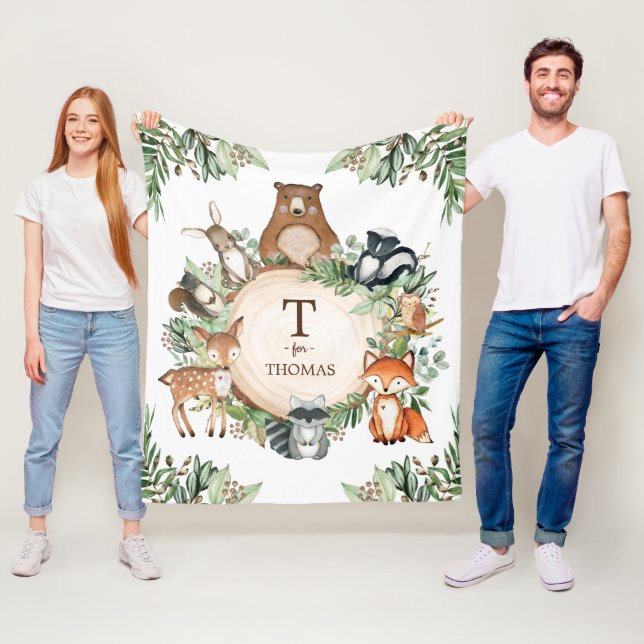 Landtiere für Waldflächen Fleecedecke (Beispiel)