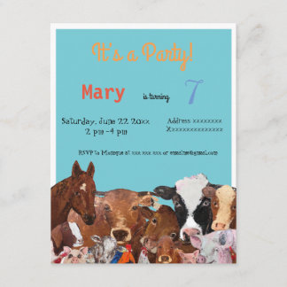 Landtiere, Geburtstagsfeier Einladung